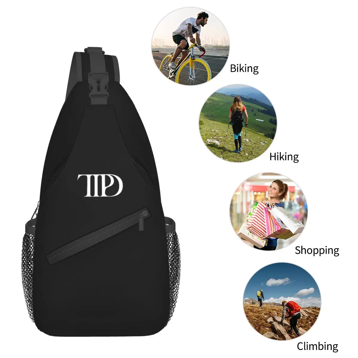 The Tortured Poets Department TTPD Logo Sling Bags Chest Crossbody Shoulder Sling Backpack Hiking Travel Daypacks Cool Bag