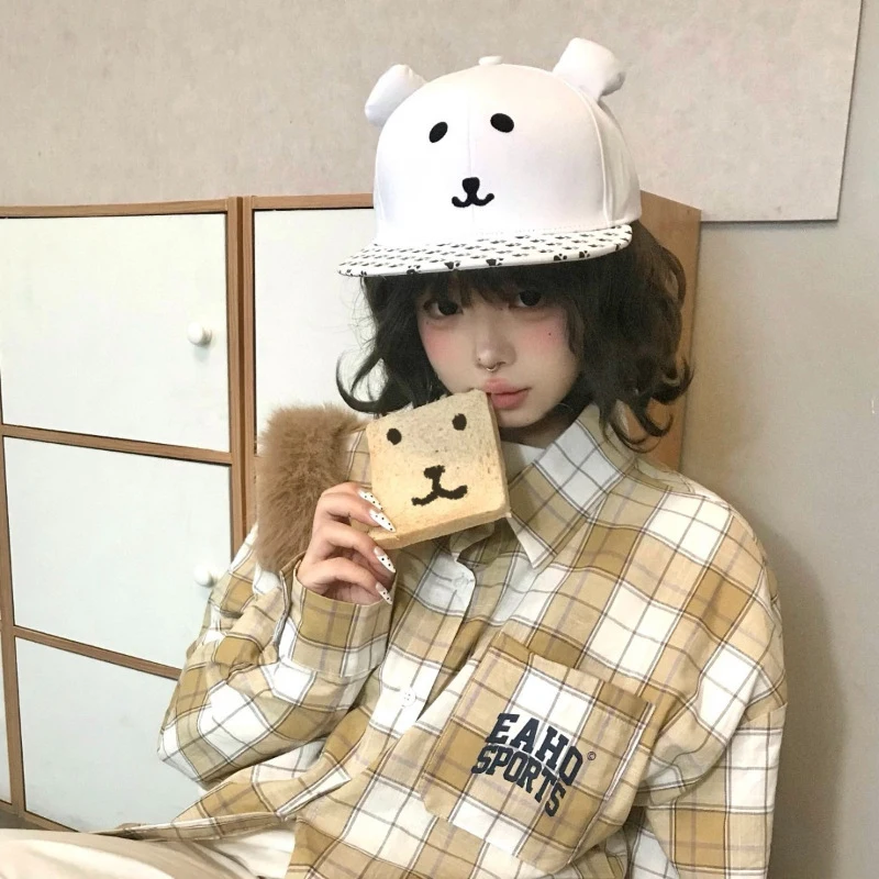

Women's Visors Korean Cute 3D Ears Cartoon Animal Kawaii Sweet Baseball Caps Fashionable Versatile Trendy Sunshade Hats For Girl