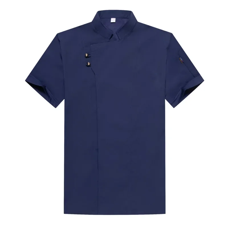 Veste de Chef respirante, Costume d'hôtel à manches courtes pour hommes et femmes, vêtements de cuisine de Restaurant, uniforme de serveur, chemise de Chef