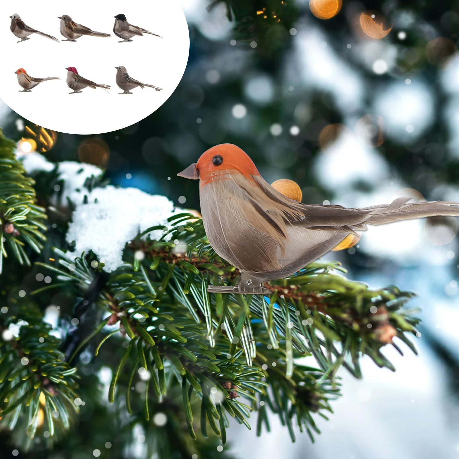 

12 Pcs Artificial Bird Sparrow Parrot nament Vivid Appearance Scene Layout Craft Decor Foam Adornment Resin Model Home Decor