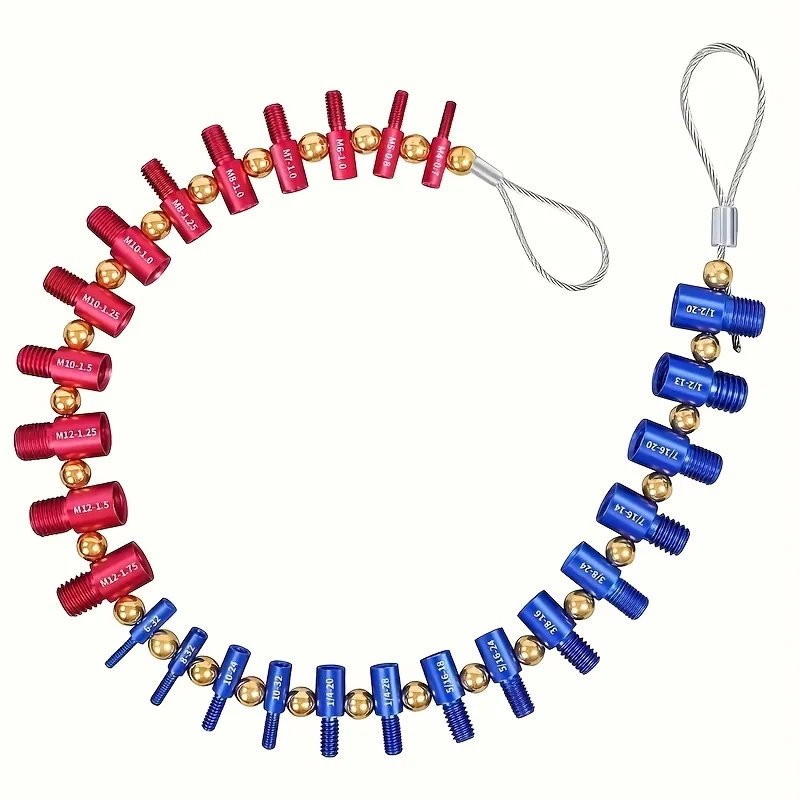 26PCS Nut And Bolt Thread Checker Detachable NutAndBolt Size Gauge Thread Gauge Suitable For Detecting Fixed Bolts Or Threaded