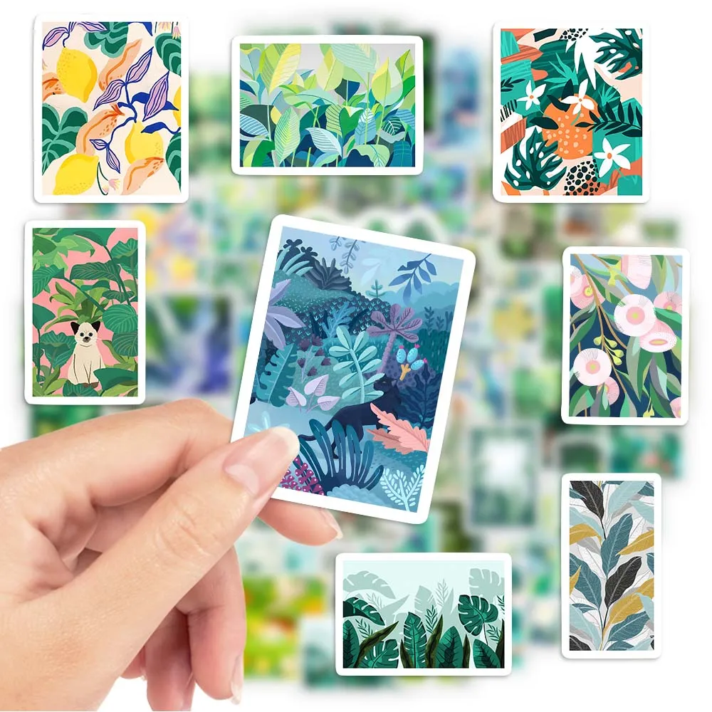 الربيع الصيف الأخضر نمط ملصقات DIY اللعب هدية الزخرفية صائق لسجل القصاصات مجلة مذكرات الهاتف المحمول الأمتعة للماء