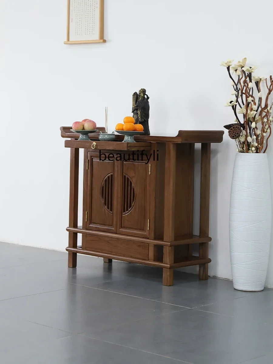

Solid Wood Modern Minimalist New Chinese Style Clothes Closet Altar Household God of Wealth Altar Hallway Fragrance Table A16