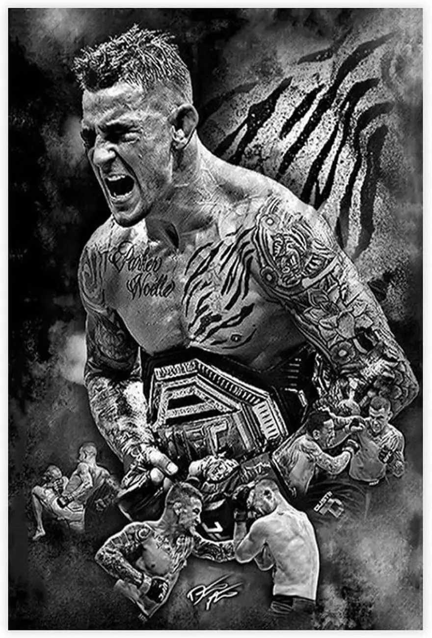 Dustin Poirier Poster Boxing Picture Canvas Poster Wall Art Decor Print Picture Paintings for Living Room Bedroom Decoration Unf