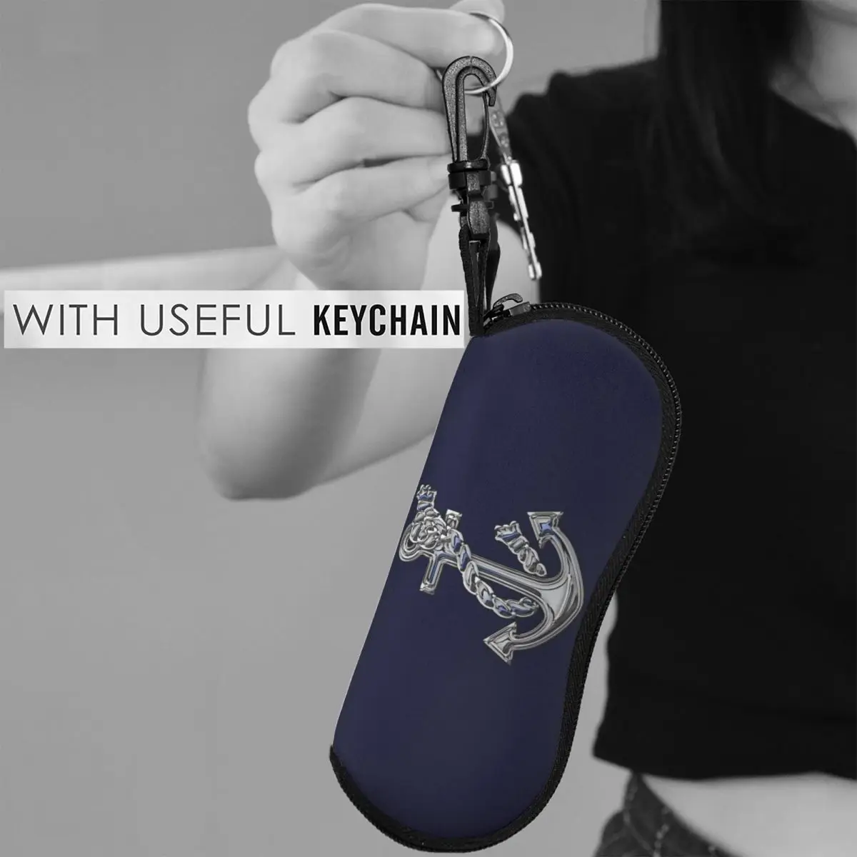 الكروم نمط بحري حبل مرساة زين شل نظارات حافظة حامي النظارات الشمسية صندوق النساء الرجال لينة النظارات حقيبة الحقيبة