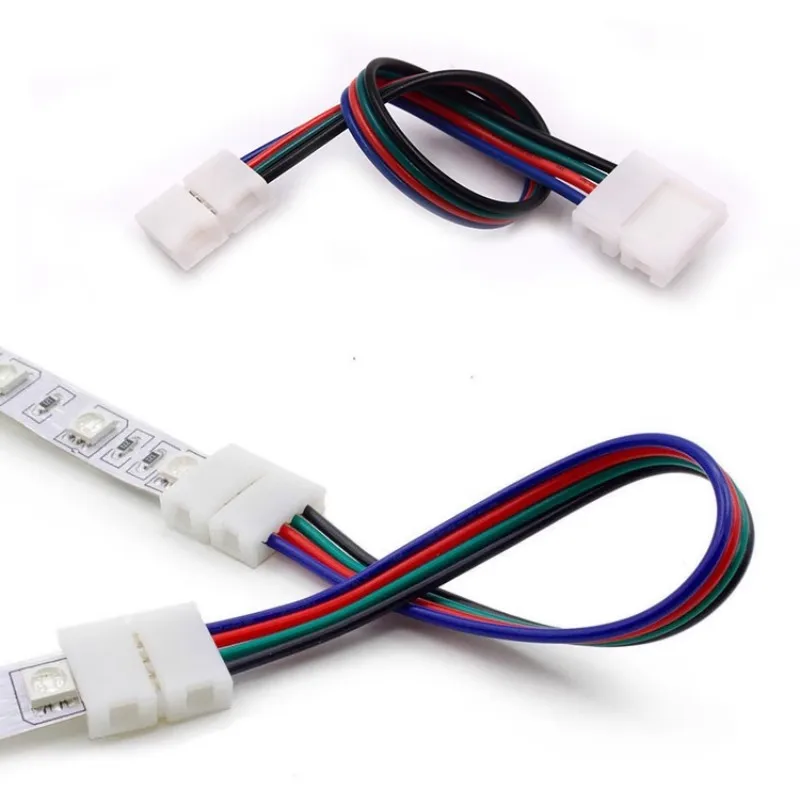 5 PCS LED Strip Connector 4 Pin T L X Shape 8MM 10MM Free Welding for RGB SMD 5050 2835 LED Strip Light Connector