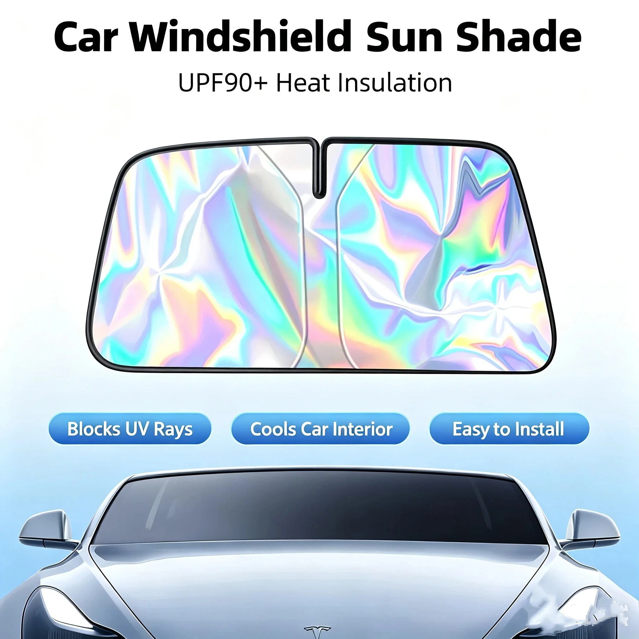 UV Refletive Car Windshield Sun Shade Cover Foldable Front Window Heat-Isolation Sunshade Curtain Sun Protection Cover