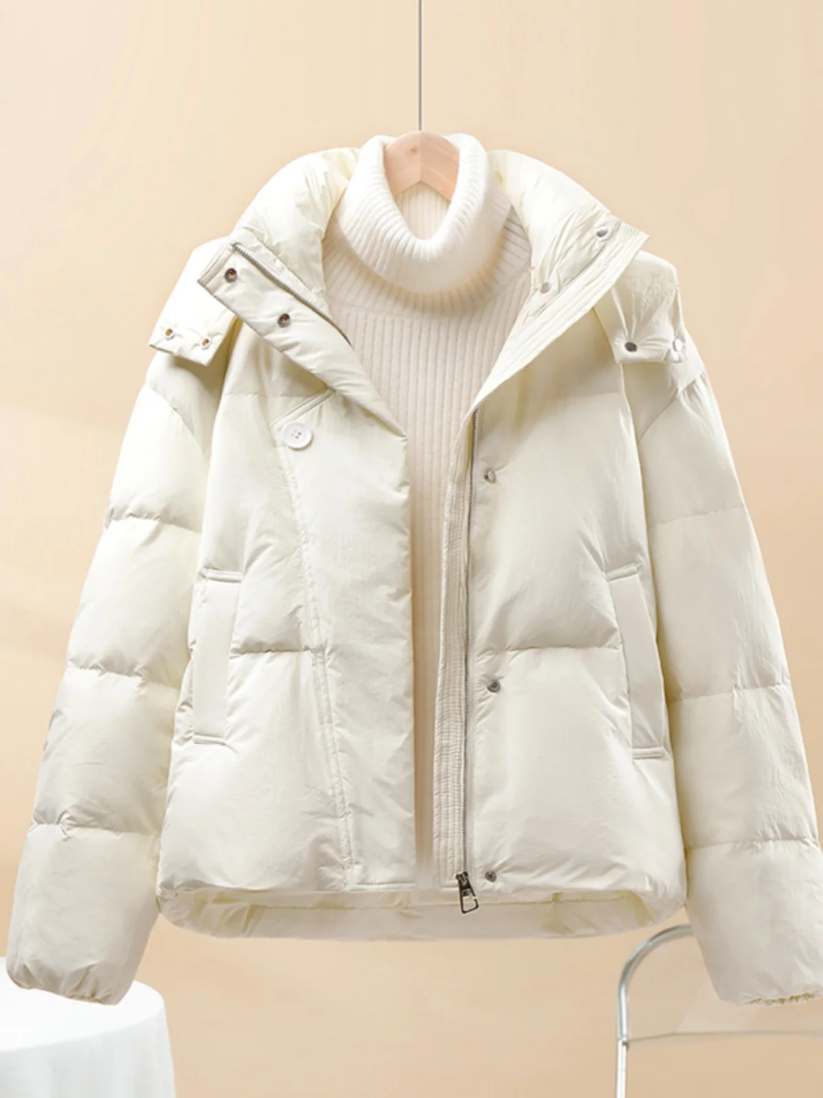 

Утепленная флисовая короткая куртка-пуховик женская, повседневная, с капюшоном, на хлопковом наполнителе, в модном корейском стиле, прямого кроя, с длинными рукавами, на молнии