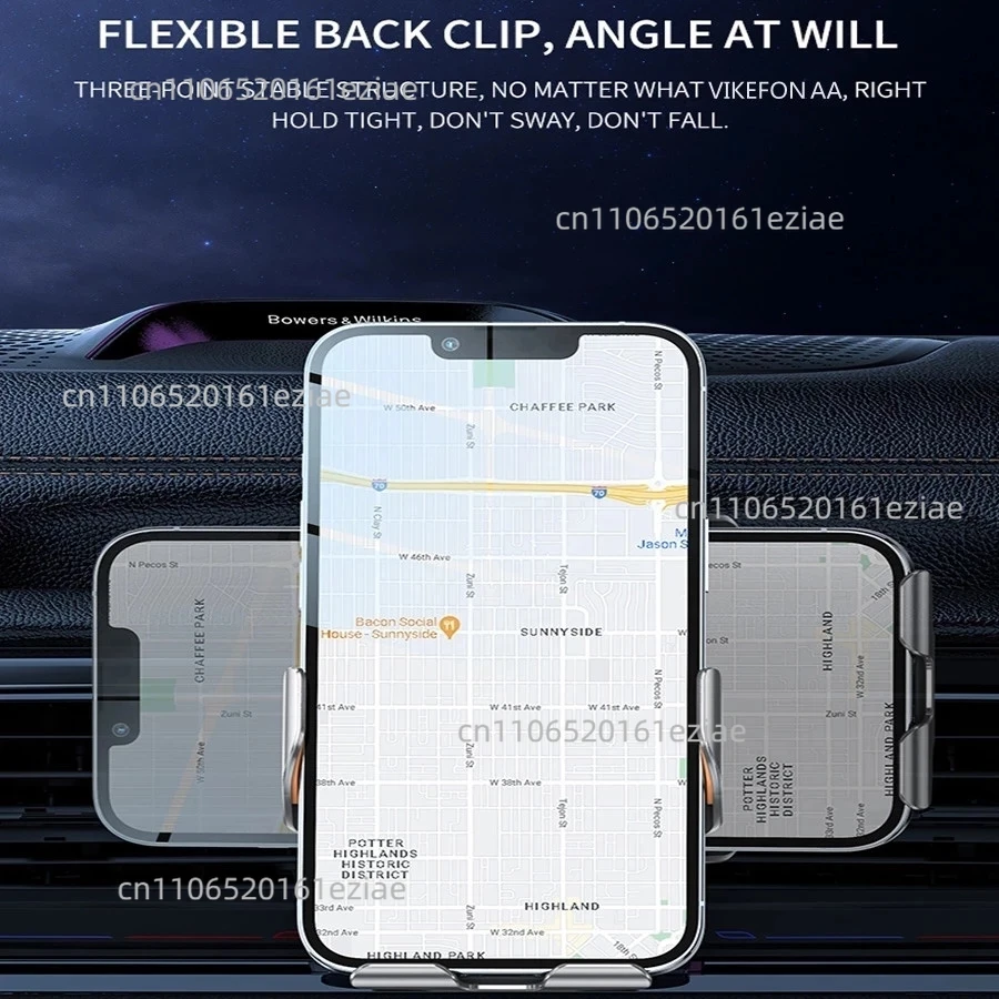 Car Wireless Charger Auto Car Mount Phone Holder Stand For iPhone 15 14 for Samsung Xiaomi Infrared Induction 15W Fast Charging