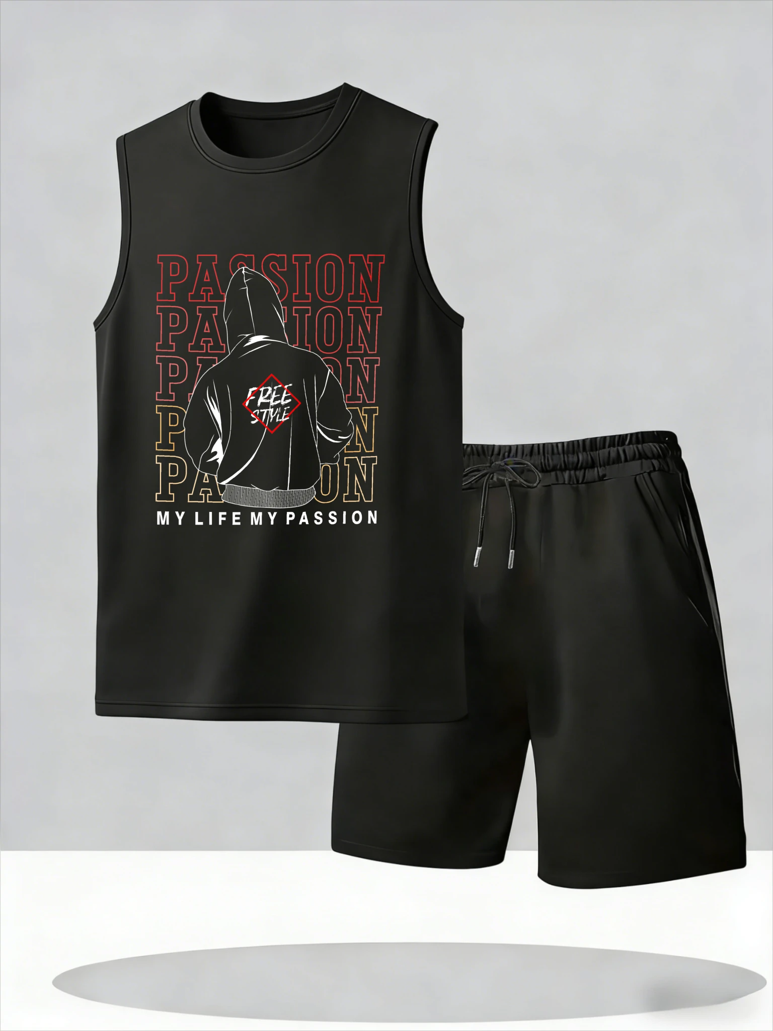 

Men's Tank Top Sets 2026 Summer Thin Quick Dry 2 piece set beach seaside crewneck running Breathable Two-piece sets oversize