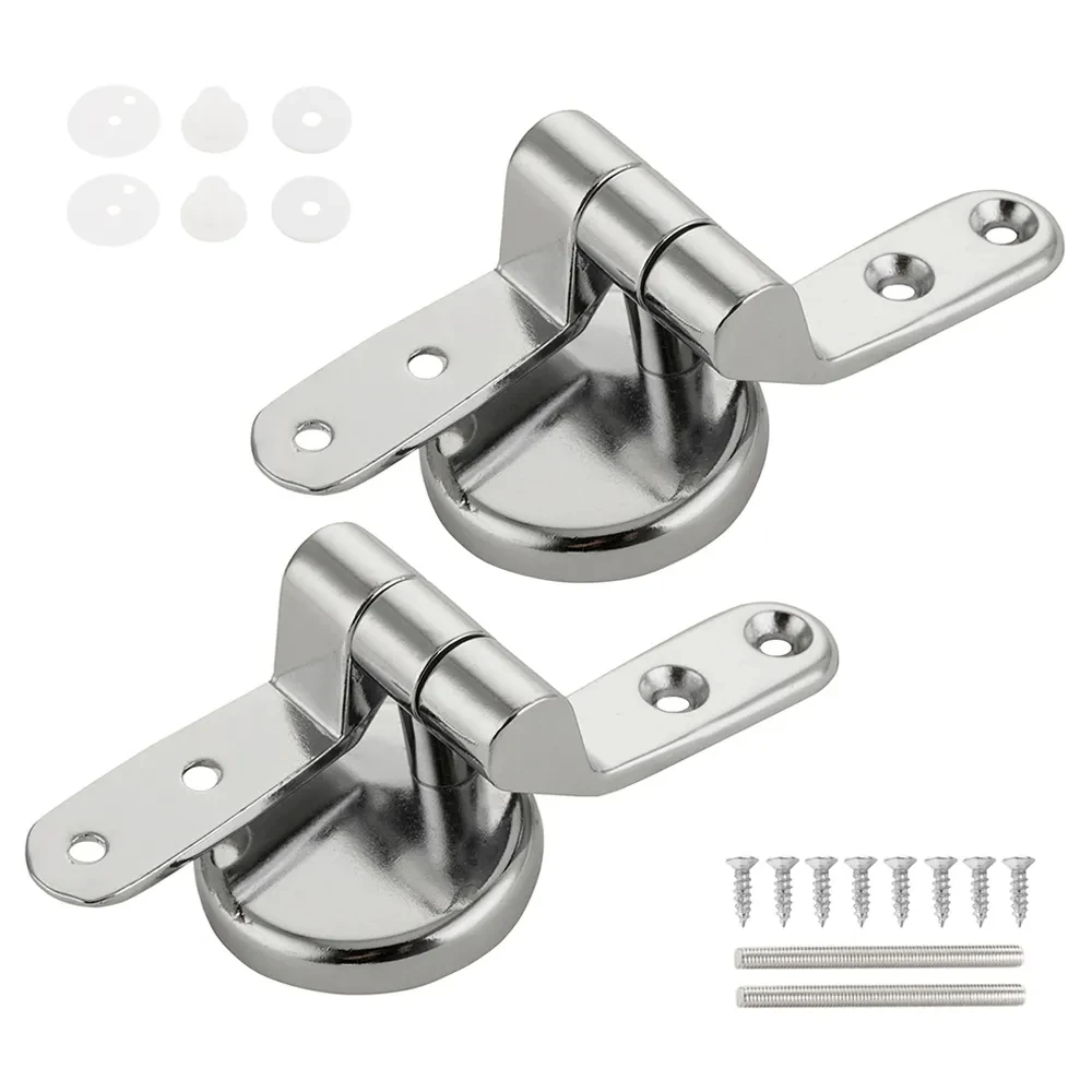 

Zinc Alloy Toilet Seat Hinge Universal Adjustable Replacement Flush BathroomToilet Cover Mounting Connector With Fittings Screws
