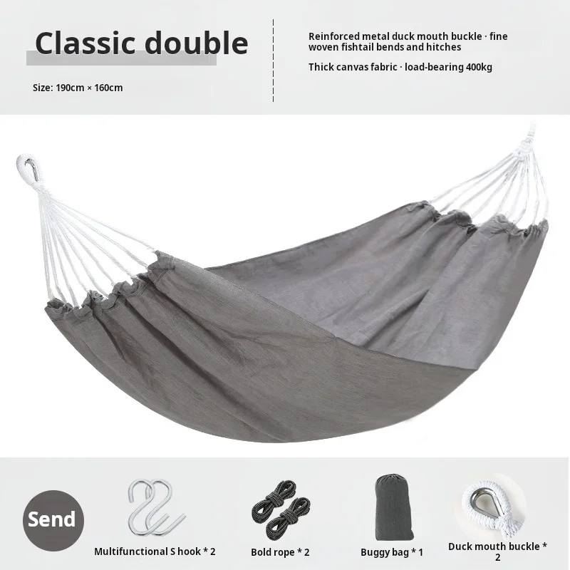 Hammock outdoor swing children\'s double home anti-rollover glider dormitory bedroom student indoor mesh bed camping camp