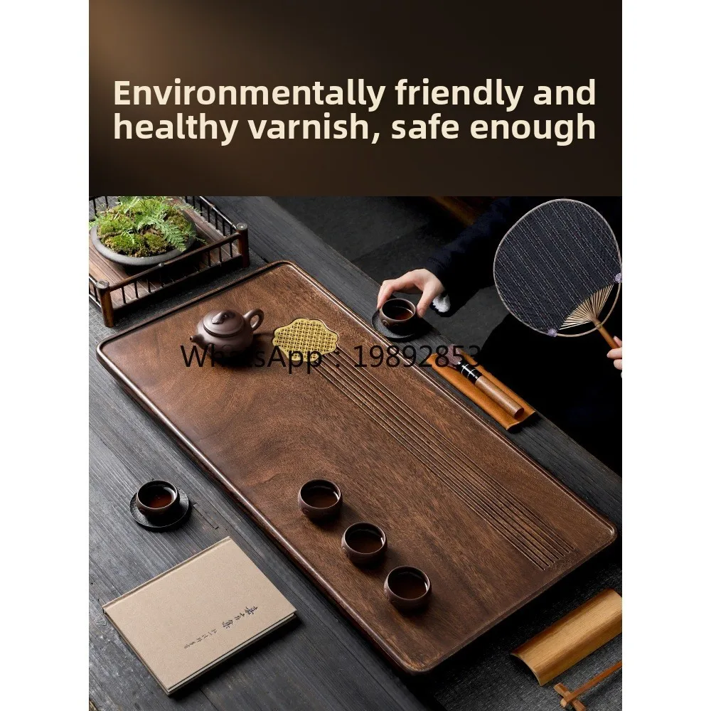 YFY Whole Walnut Wood Tea Tray for Home Use High-end Kung Fu Tea Set Dry Brewing Table Solid Wood