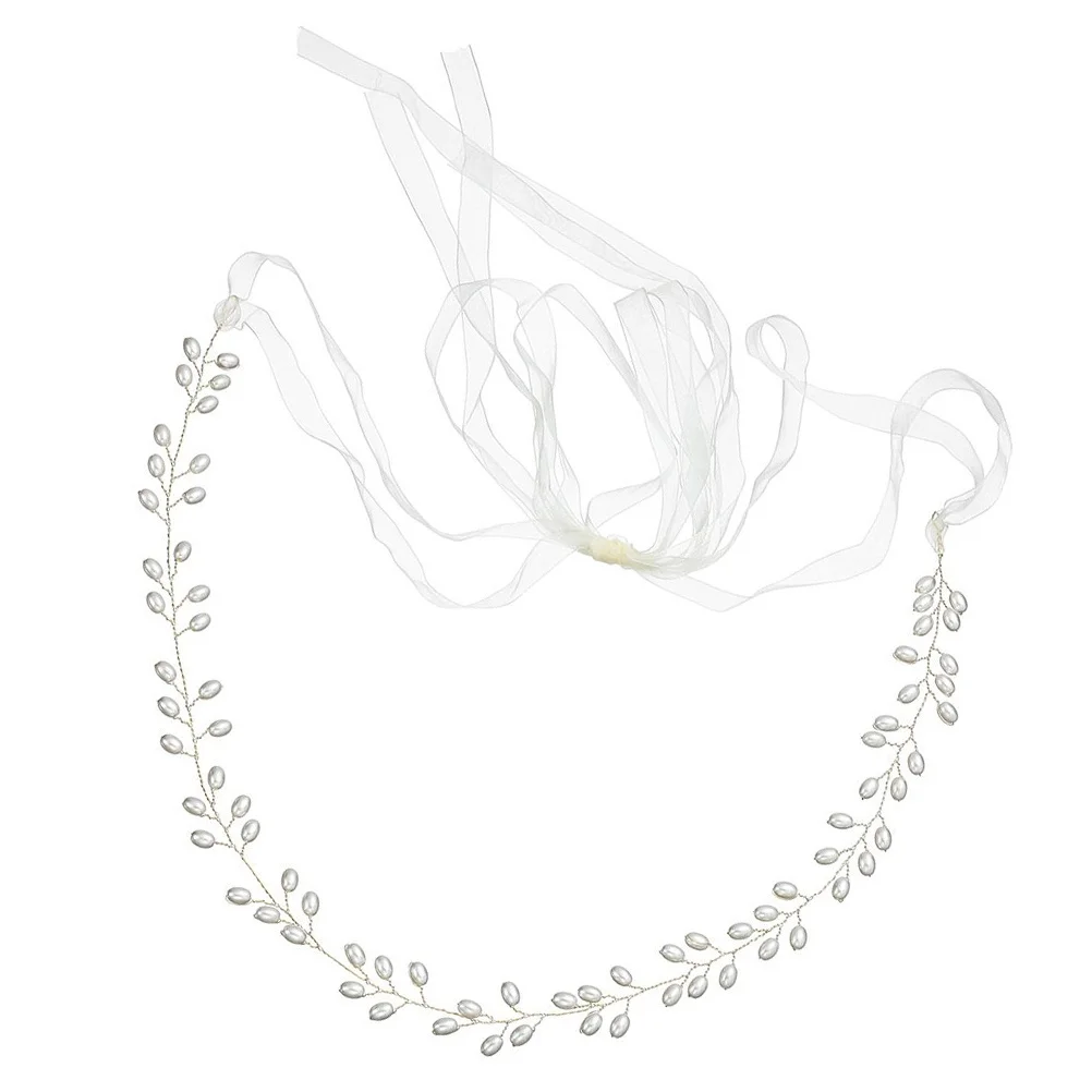 Pearl Bride Wedding Dress Belt Ribbon Elegant Bridal Waistband Beautiful Bridal Waistchain Wedding Party Bridesmaid Accessory