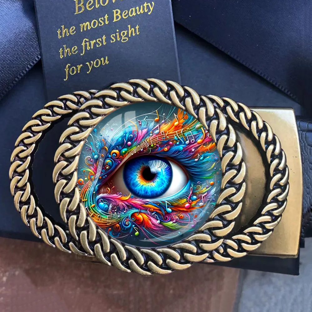 Eye Painting Automatic Ratchet Belt Buckle Customized Belt Accessory - The Perfect Gift for Art Enthusiasts