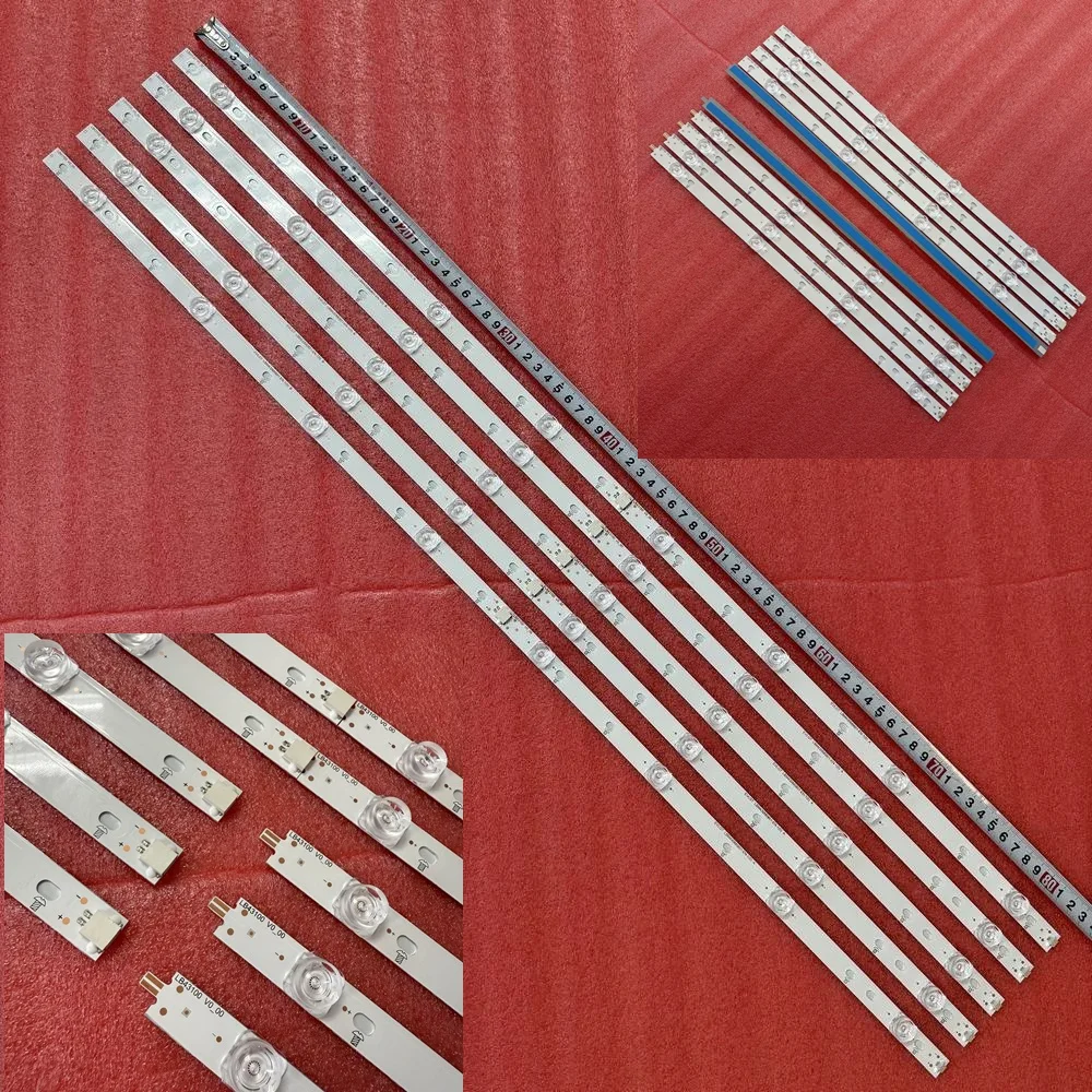 

5pcs/set LED Backlight Strip 8LED For 43“TV 43PUS6504 43PUS7805 12 43PUS7334 43PUS6704 43PUS6754 43PUS670412 43PUS675412