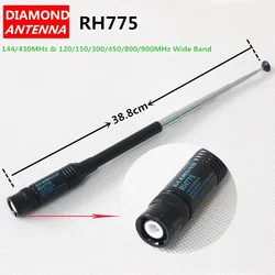 Diamond RH775 144/430MHz 900MHz Dual Band Telescopic Antenna SMA Male/Female/BNC for Baofeng Yaesu Vertex Kenwood TYT ICOM Radio