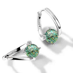S925 Silver Moissanite Drop Earrings for Women Multicolour Stone Charm Fine Jewelry Wholesale Gift for Dating