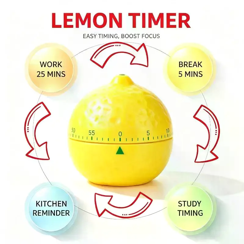 Timer – Electronic Kitchen Reminder / Mechanical Tomato Countdown Alarm – Cooking Tool / Game Timer Fruit-Shaped