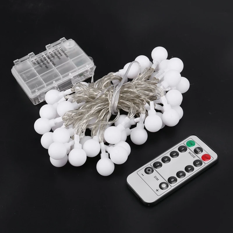 5 Meters 50 Ball Pendant With 13 Key Remote Control Waterproof Battery Box Lights
