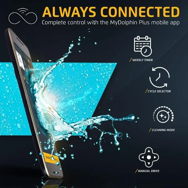 Dolphin Proteus DX5i Wi-Fi Automatic Robotic Pool Vacuum Cleaner, Wall Climbing, Waterline Scrubber Brush, Ideal