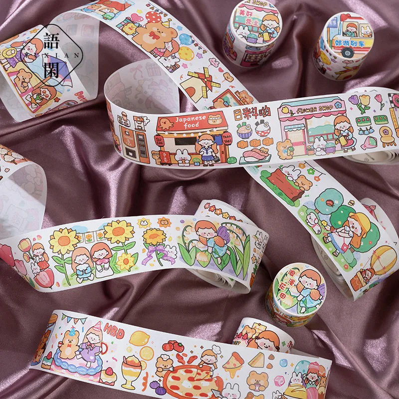 1pcs/1lot Decorative Adhesive Tapes Seven Seven Travels  Scrapbooking DIY Paper Japanese Stickers 3m