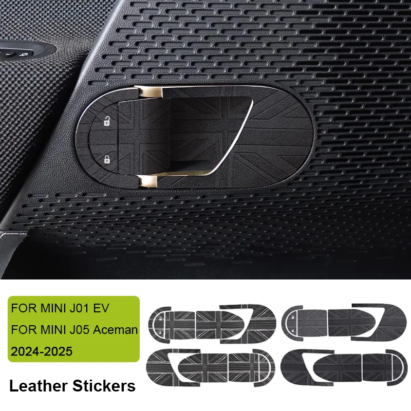 For Mini Cooper E SE J01 EV J05 Aceman Accessories Leather Styling Interior Car Door Handle Frame Decoration Stickers Trim Cover