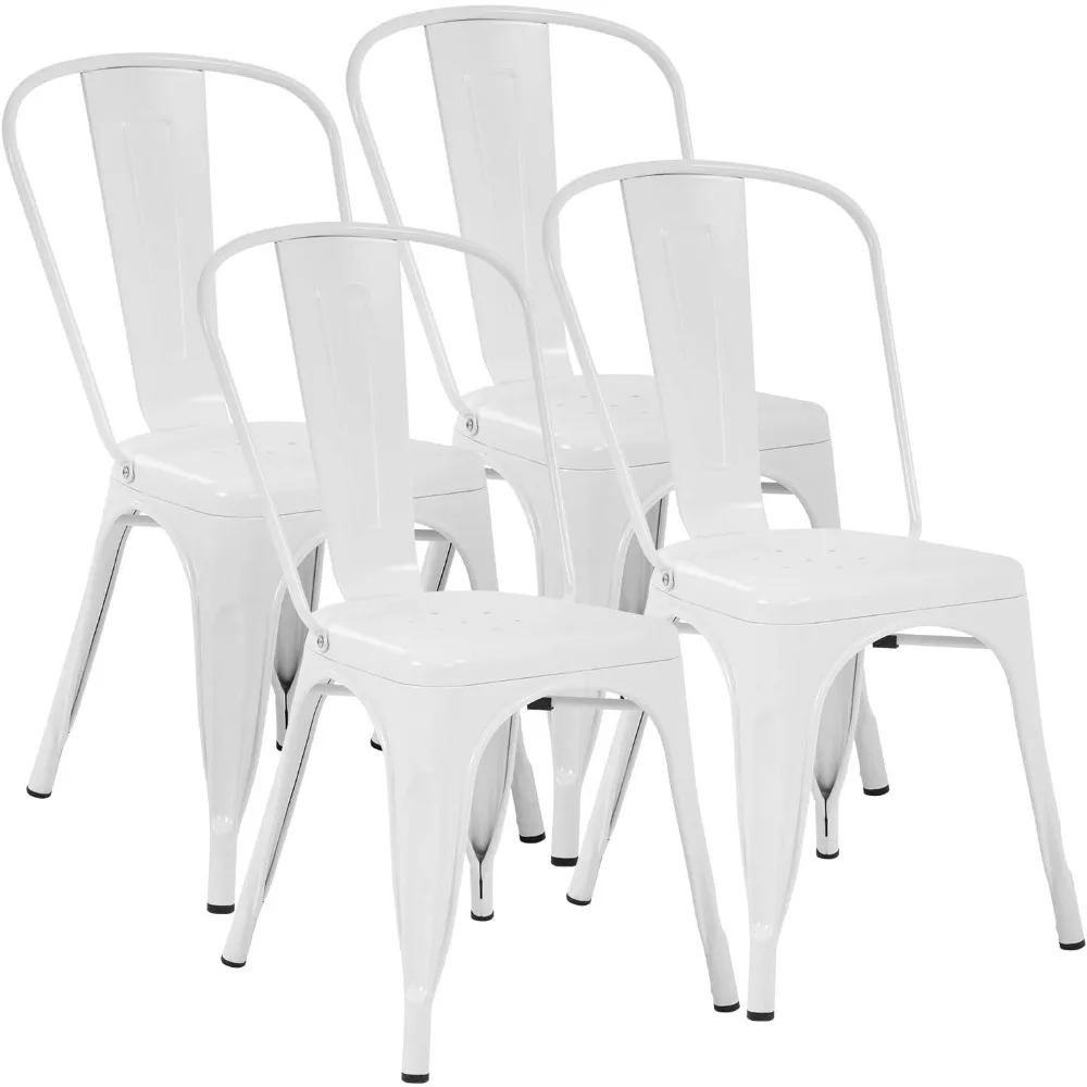 

Metal Chair Dining Chairs Set of 4 Patio Chair 18 Inches Seat Height Dining Room Kitchen Chair Restaurant Chairs Trattoria