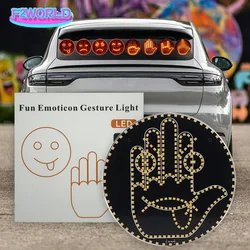 Car LED Funny Facial Expression Light With Remote Control Rear Window Multi-function Warning Reminder Lamp Exterior Accessories