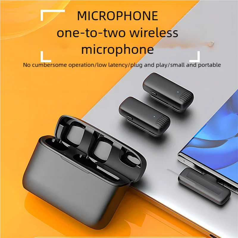 

J13 Беспроводной петличный микрофон с чехлом для зарядного устройства Портативный аудио-видео приемник Мини-микрофон для iPhone Android Tablet Gaming Live