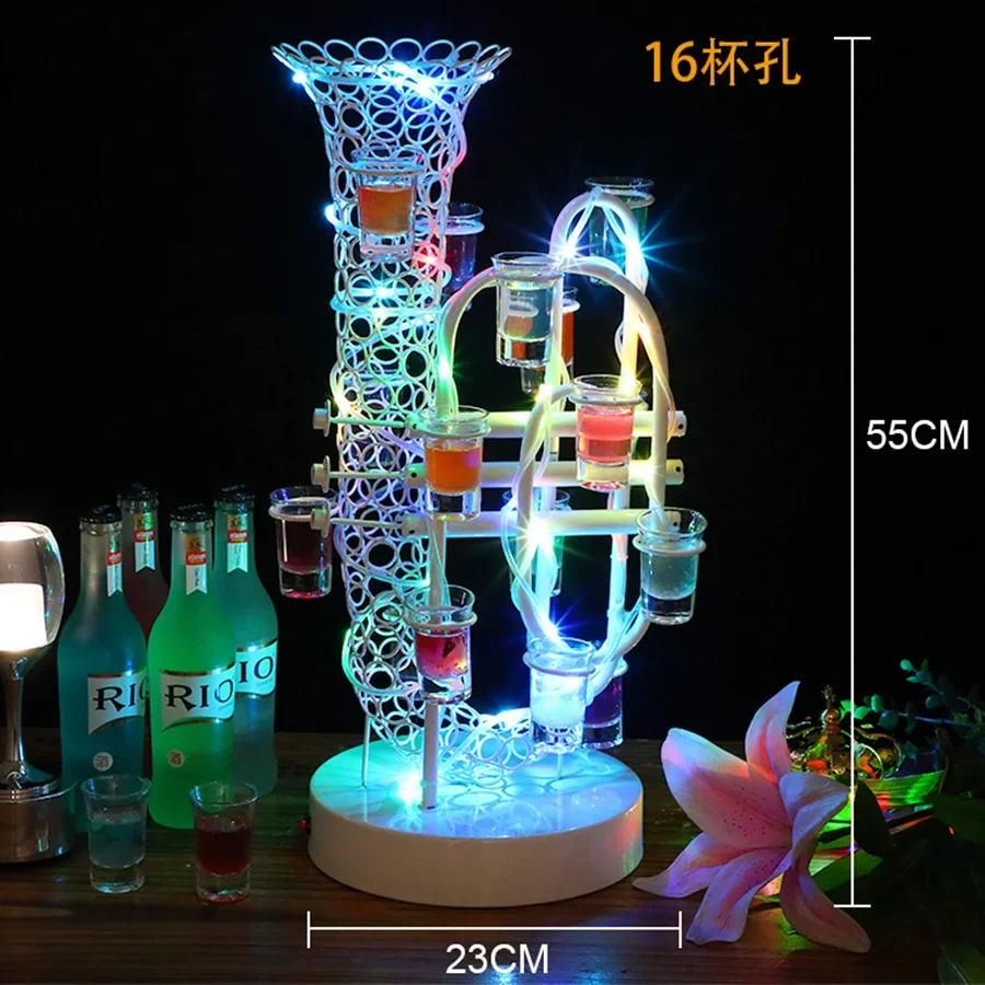 

Creative Saxophone Bar KTV LED Cocktail Glass Holder Bullet Glass Wine holder Led Shot Glass Tray Wine Rack For Nightclub Party