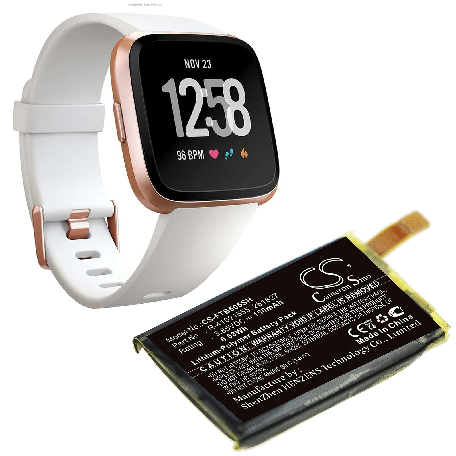 Replacement 3.85V 150mAh Smartwatch Battery R-41021555 261827 for Fitbit Versa  FB504  FB505 +TOOLS KIT