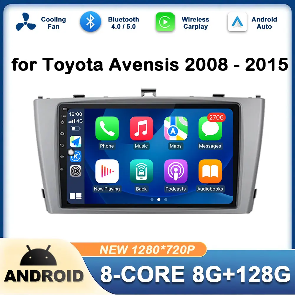 

for Toyota Avensis 2008 2009 - 2015 GPS Navigation 9" 2.5D Touch Screen Auto Tools No 2 din Intelligent System 4G WIFI Bluetooth