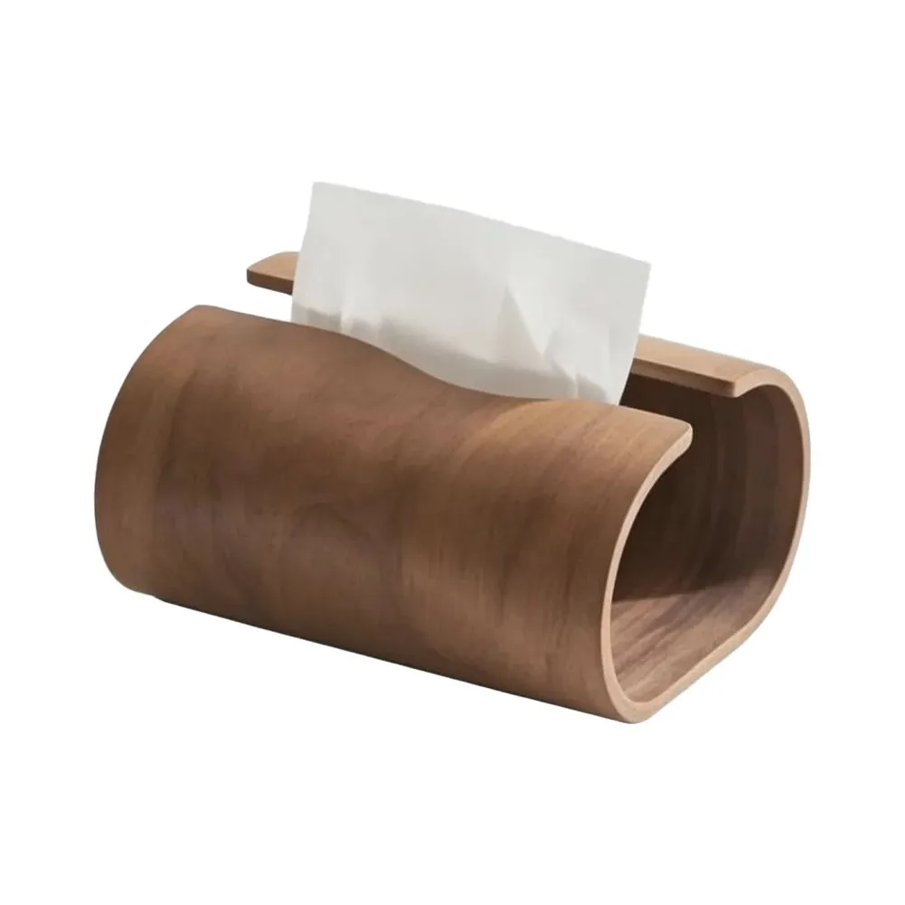 Wooden Paper Box Cover Made of Solid Walnut Wood for Tabletop Storage 16.5 x 13.5 x 8.5 cm Minimalist For Home Decor