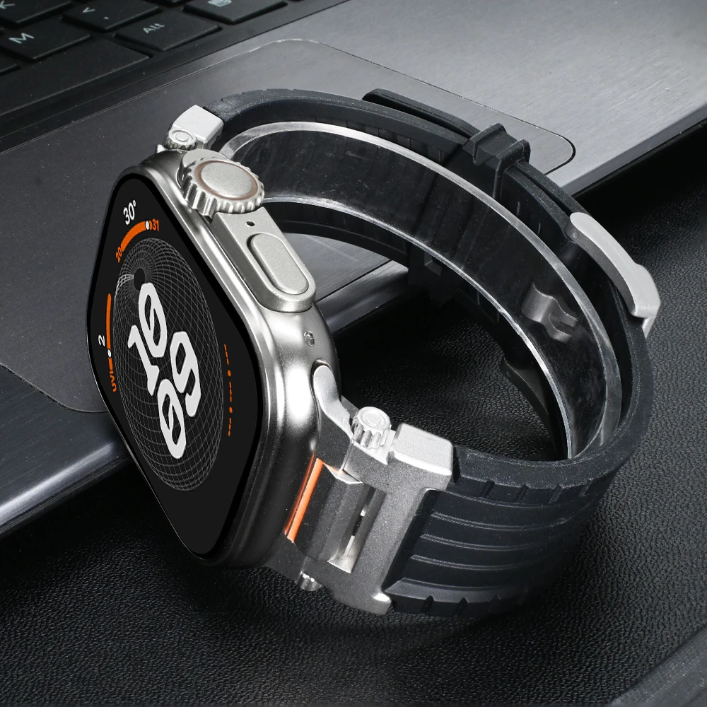 سوار رياضي من السيليكون للساعة ، ألترا ، حلقة ناعمة لسلسلة Iwatch 9 ، 8 ، 7 ، 6 ، 5 ، 4 ، SE ، 45 ، 44 ، 42 ، Apple ، 49 أو