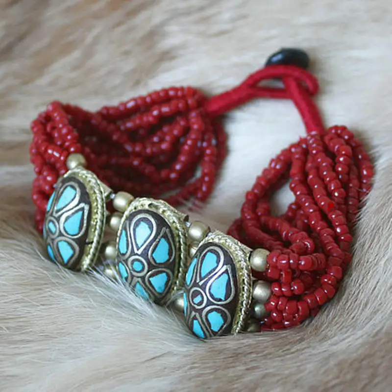 

Тибетский браслет Tennia, непальский латунный браслет с подвесками, винтажное Ювелирное Украшение