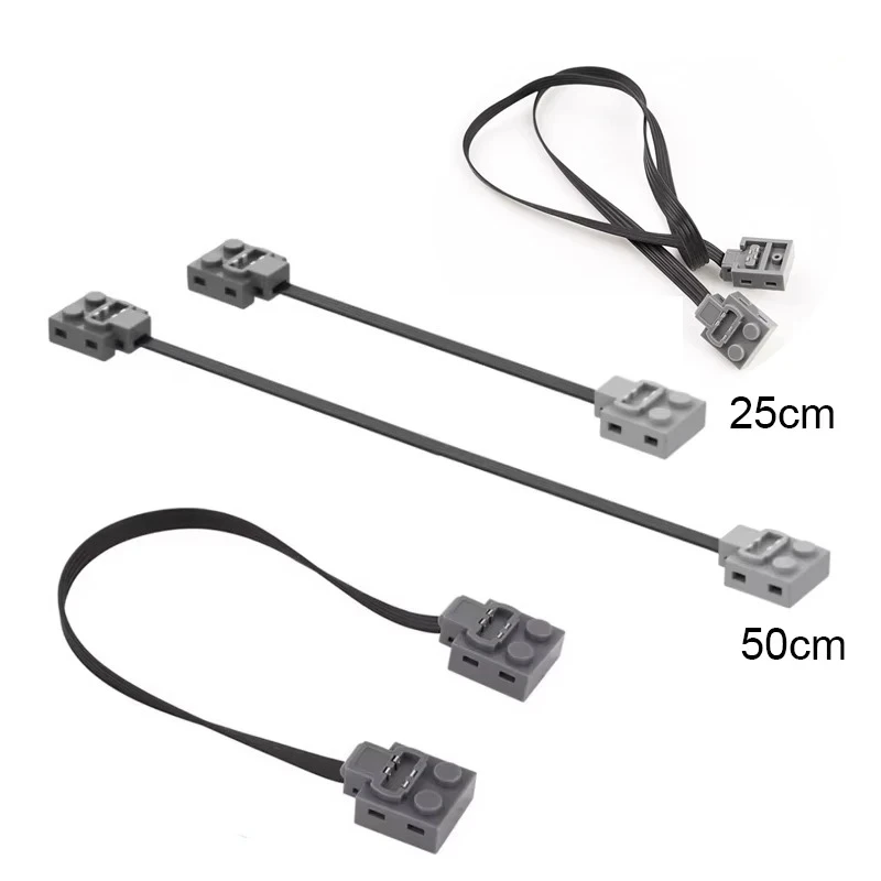 Extension Wire MOC 25cm 50cm for Power Function Servo Motor IR Remote Control Receiver for 8871 8886 8293 Bricks Toy fit Legoeds