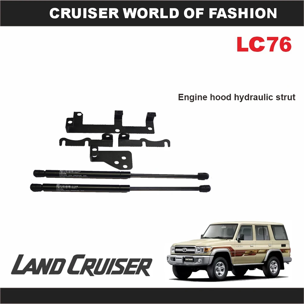 For Toyota Land Cruiser LC76 Hydraulic Rod Hood Support Rod Bonnet Shock Lift Struts Support Arm Bars Modification Accessories