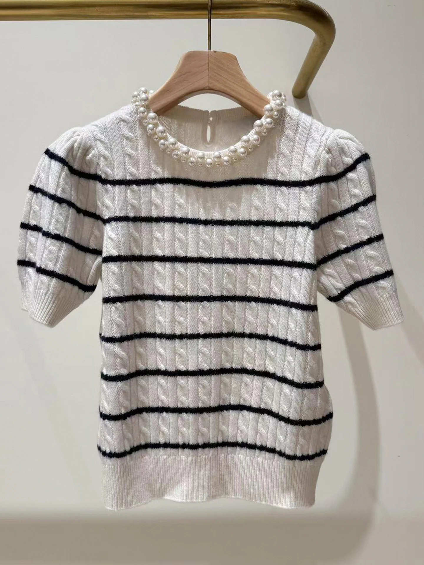 

Женский вязаный топ в полоску Sweet Beaded Bubble Sve Premium Faion, осень 2023, простой комбинезон для поездок на работу, стандартный крой ort Sve...