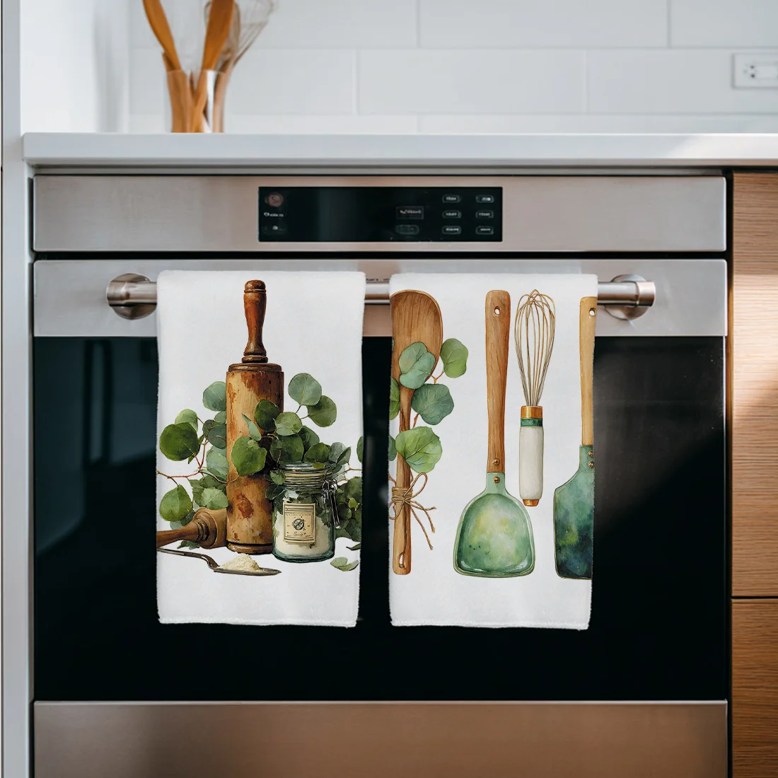 

2PCS Kitchen Towels Watercolor Kitchen Tools Kitchen Towels Dish Towel Dish 40x60cm Used for Dining Supplies