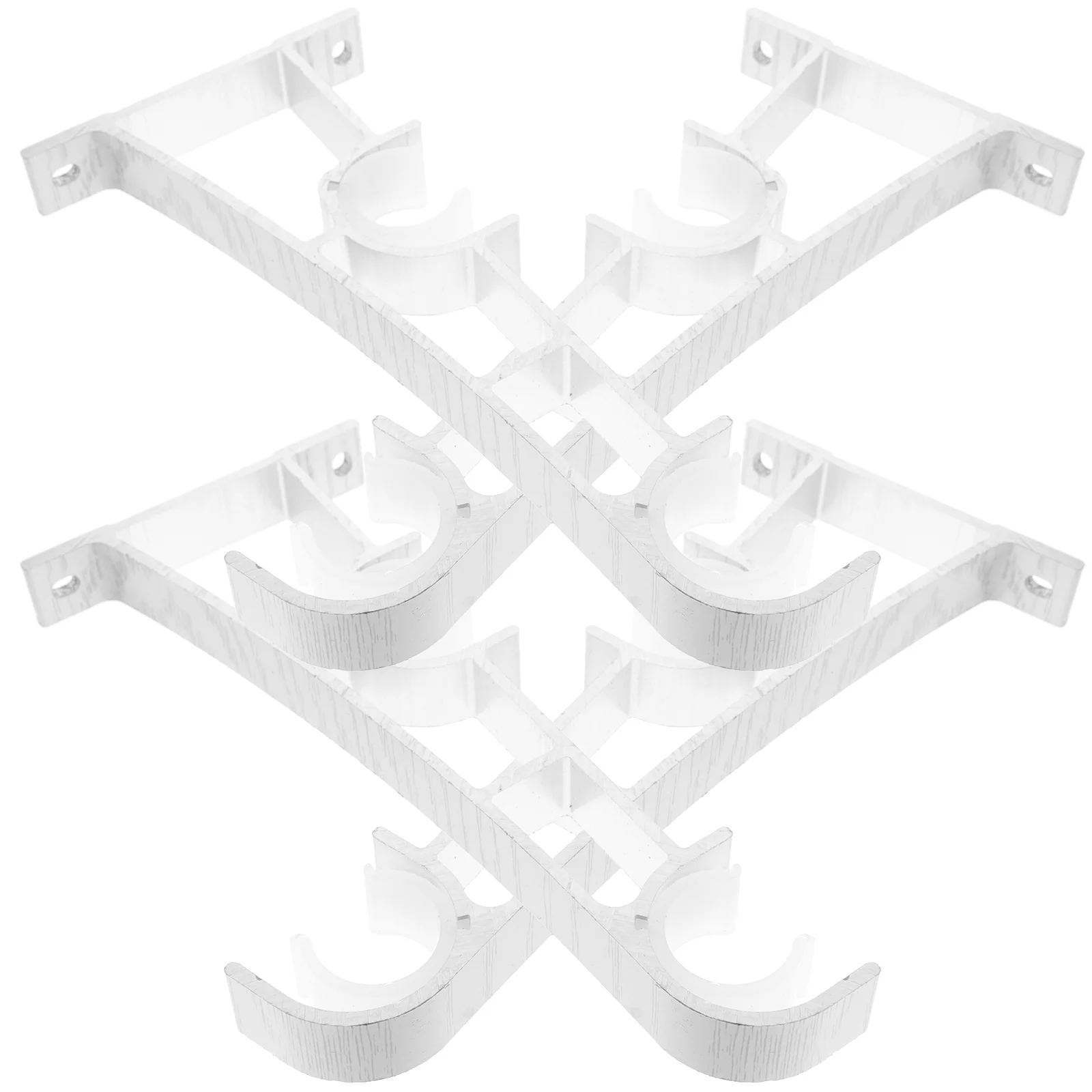 

4Pcs Double Curtain Rod Holders Aluminum Alloy Heavy Duty Curtain Rod Brackets Stable Mount Fixtures for Curtains