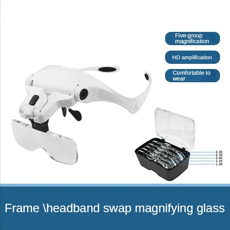 

Magnifying Glasses Reading Illuminated Magnifier 1.0X 1.5X 2.0X 2.5X 3.5X 2 Lights Adjustable Head Illuminated Loupe Magnifier