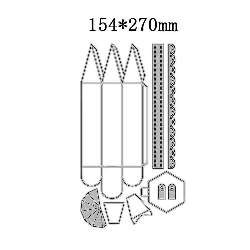 2022 nowy montowane ołówek opakowania Craft tłoczenie Mold Metal wykrojniki dla DIY dekoracyjne Scrapbooking karta albumu Making