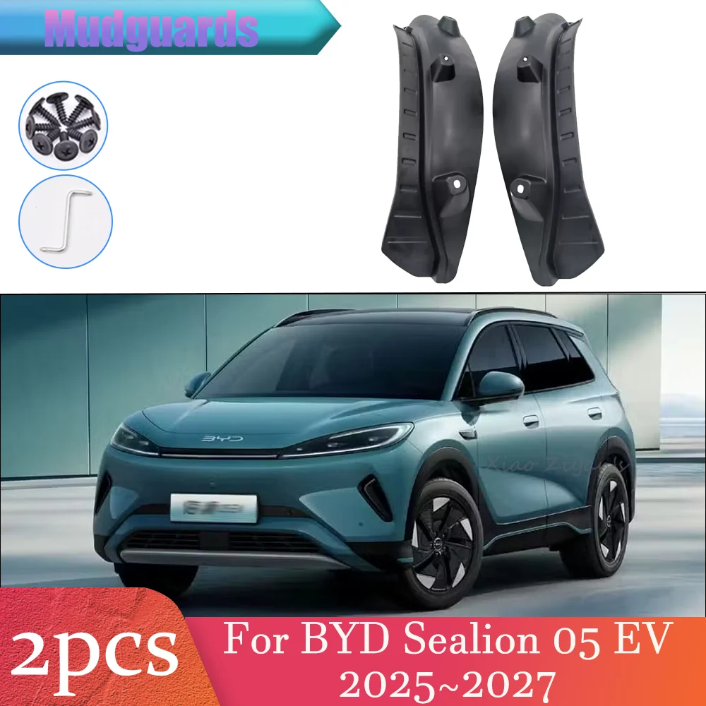 

Для BYD Sealion 05 EV 2025~2027 2026: 2 шт. Защитные вкладыши для брызговиков, внутренние боковые защитные накладки от брызг для задних колес, аксессуары из АБС-пластика