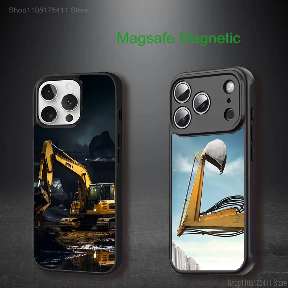 

Cool C-Caterpillares TruckS Phone Case For iPhone17,16,15,14,13,12,11,Pro,Max,Plus,Mini,SE4,E Magnetic Magsafe Wireless Charging