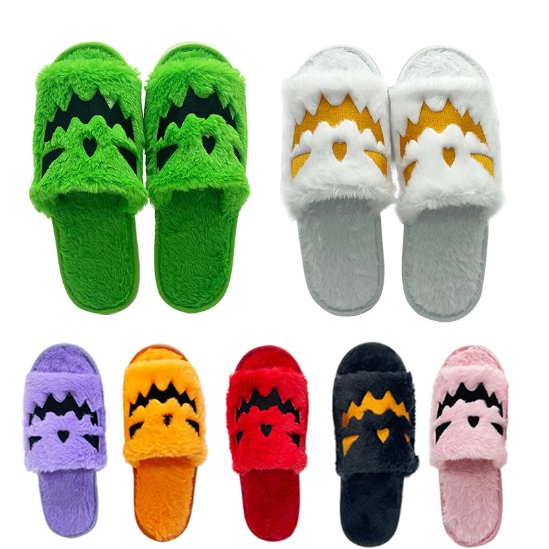 Cute Halloween Pumpkin Warm Slippers Indoor Slipper Soft Plush Anti-slip Winter Home Floor Shoes Free Size