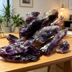 Natural Amethyst Stone for Jewelry Making Crystal Stone Toothed Shape Home Decorations FengShui Mineral Raw Quartz Stone