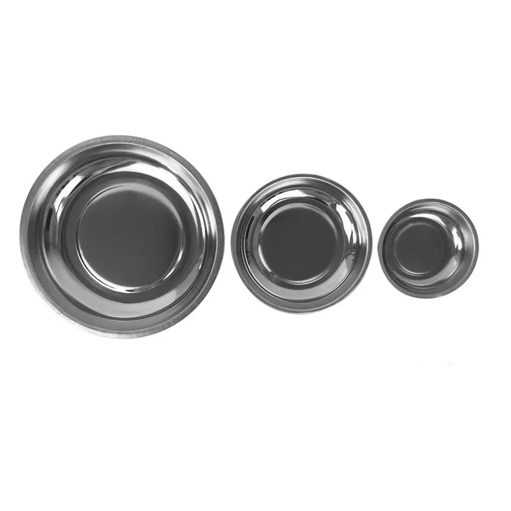 Tray Parts Bowl Tool Arrival Circle Stainless Steel Magnetic Tray Nuts Bolts Screws Part Tray Magnetic Parts Plate Silver Sale