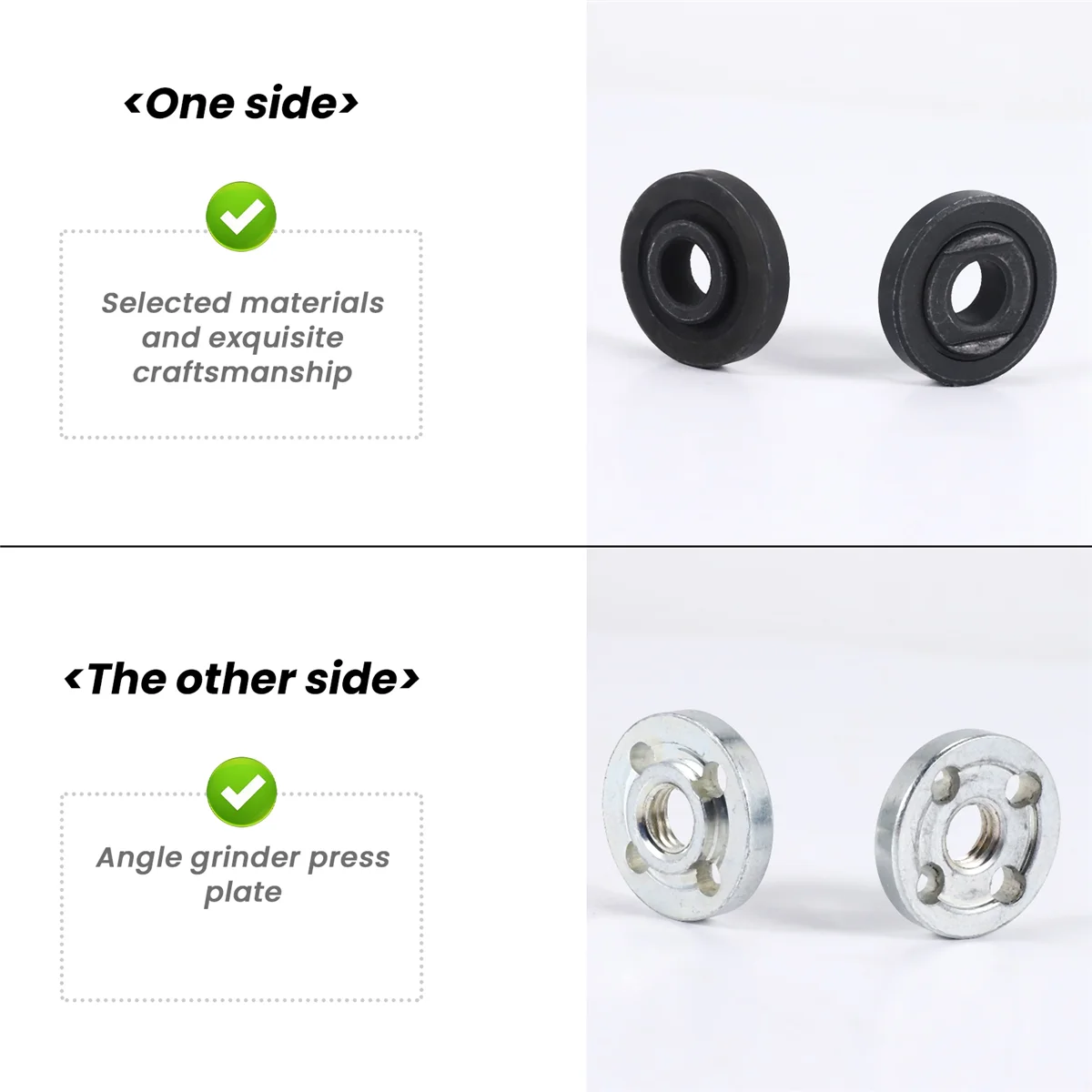 

#48K Pressure plate,2 Pair Angle Grinder Inner Outer Flange Replacement for Makita 9523NB,Black , white