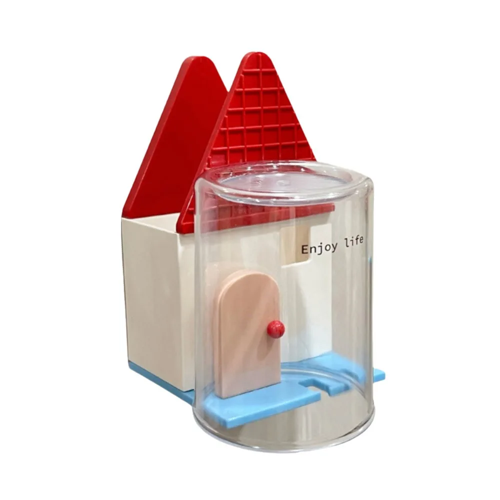 

Cartoon House Shape Wall-mounted Toothbrush Holder Self-adhesive Draining Toothpaste Storage Rack Large Load Bearing Breathable